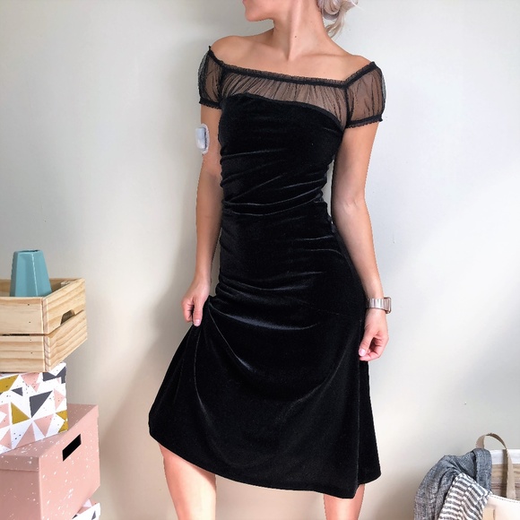 Vintage Dresses & Skirts - SOLD Vintage Nan Black Velvet Dress